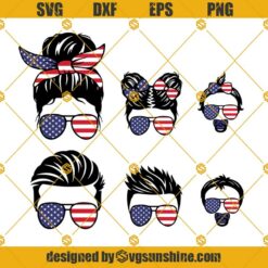 4th Of July Patriotic Family Life SVG, American Family Bundle SVG, Messy Bun American Flag SVG, Famlife Svg, Messy Bun Mom Life svg, Kid Life svg, Dad Life svg, Fam Life svg