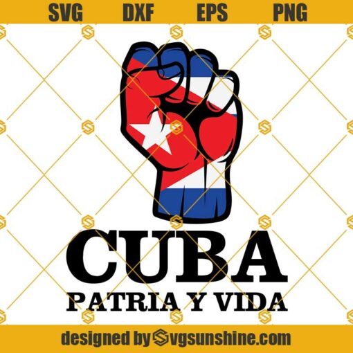 Cuba Patria Y Vida Svg, SOS Cuba Svg, Cuba Cuban Hand Fist Power SVG