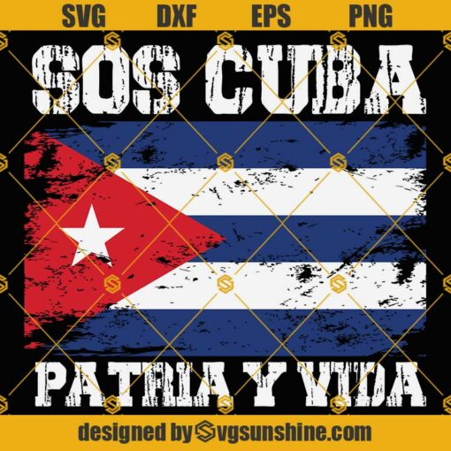 SOS Cuba Patria Y Vida SVG, Cuba SVG, Cuba Flag SVG