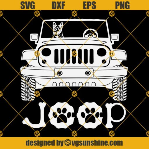 Jeep With Dog Svg