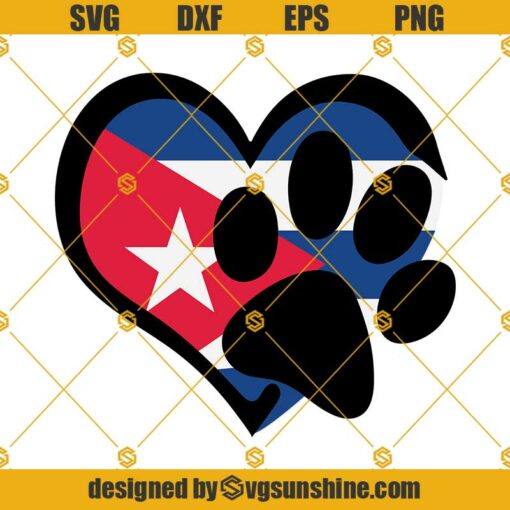 Patria y Vida Dog Paw SVG, Cuban Flag SVG, Viva Cuba Libre SVG, Cuba SVG
