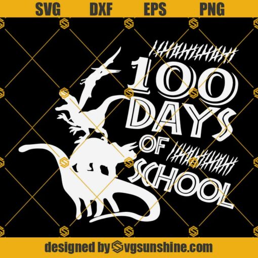 100 Days Of School Svg, 100 Dinosaurs Svg, Back To School Svg