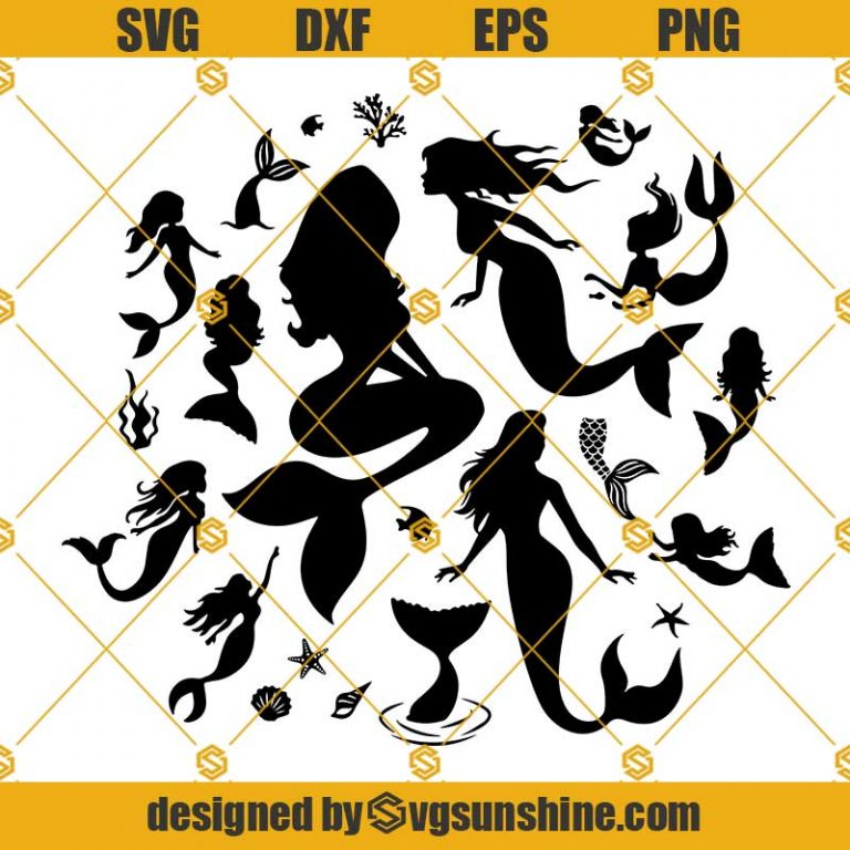 Cute Mermaids Svg, Mythological Magical Svg, Mermaids Bundle Svg ...