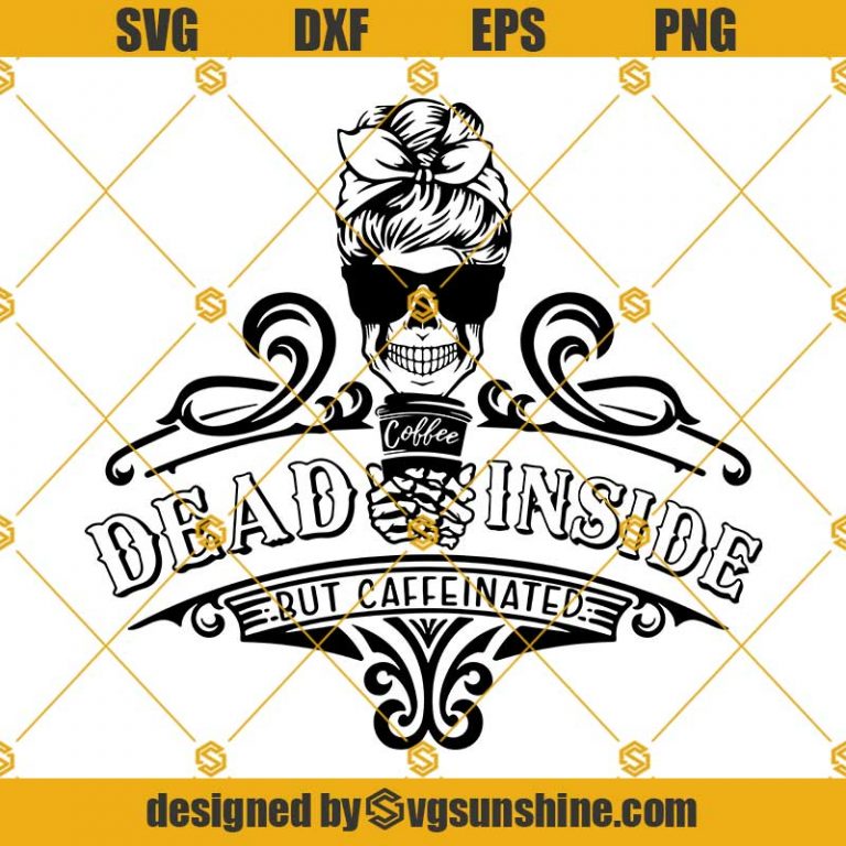 Dead inside but caffeinated SVG PNG, halloween skeleton svg