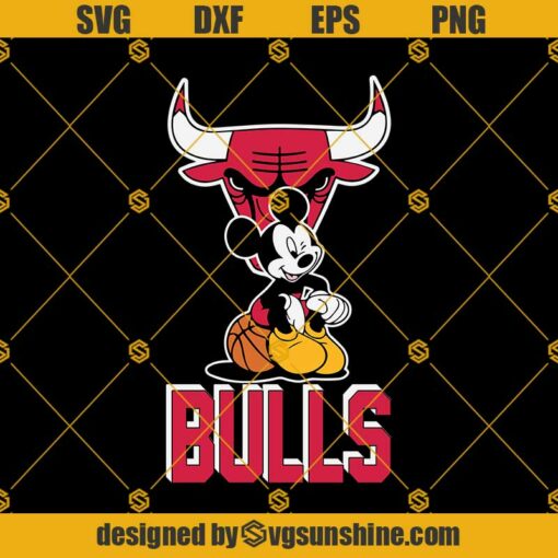 Mickey And Chicago Bulls Svg, Mickey Mouse Go Bulls SVG, Chicago Bulls Svg