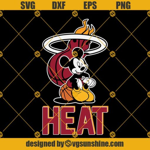 Mickey And Miami Heat Svg, Mickey Mouse Go Heat SVG, Miami Heat Svg