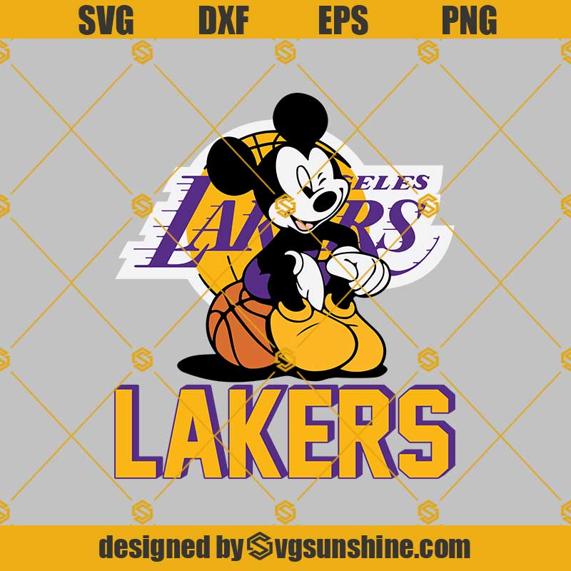 Mickey And Lakers Svg, Mickey Mouse Go Lakers SVG, Los Angeles