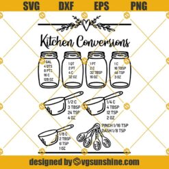 Kitchen Conversions Chart SVG, Kitchen SVG