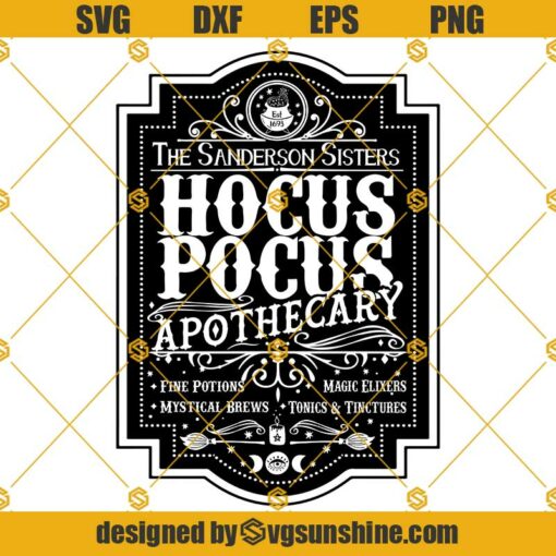 Hocus Pocus Apothecary SVG, The Sanderson Sisters SVG