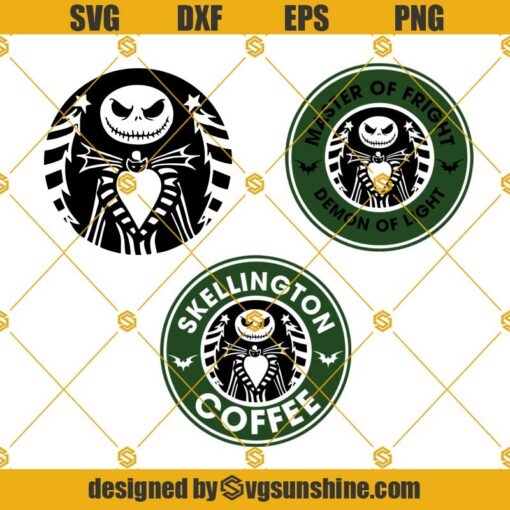 Jack Skellington SVG, Skellington Coffee SVG, Master Of Fright Demon Of Light SVG, Halloween SVG Bundle