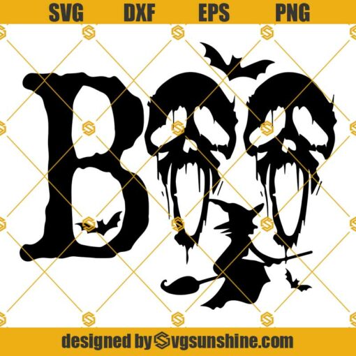 Boo Scream SVG, Witch SVG, Bats SVG, Boo SVG, Halloween SVG