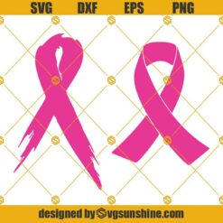 Cancer Ribbon SVG Bundle, Awareness Ribbon SVG, Breast Cancer Ribbon SVG