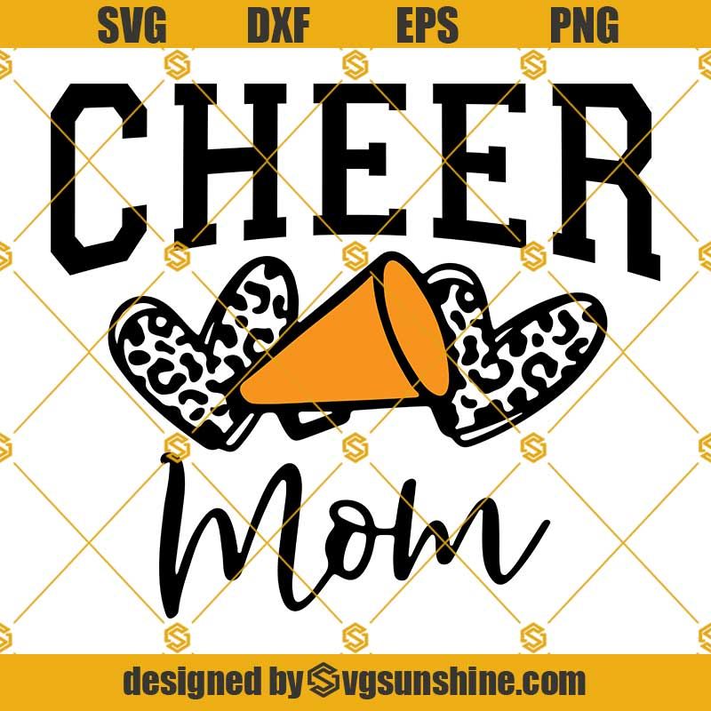 Cheer MOM Glitter Cheetah Circle PNG