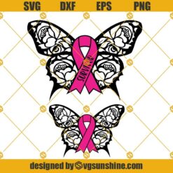 Breast Cancer Butterfly SVG, Survivor SVG, Awareness Ribbon SVG, Breast Cancer SVG