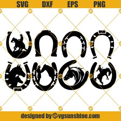 Horse Horseshoe SVG Bundle, Horseshoe PNG, Horseshoe Cut Files Clipart ...