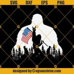 Rokin Bigfoot American Flag SVG, Camping, Bigfoot Svg, American Svg