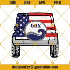 OBX Jeep With American Flag Svg, Jeep Fourth Of July Svg, Jeep Svg, USA Flag Svg