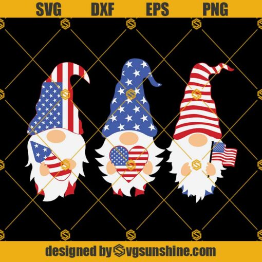 4th Of July Gnomes Svg, Patriotic Gnomes Bundle America Svg