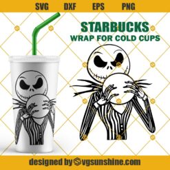 Full Wrap Jack Skellington Starbucks Cold Cup SVG, Jack Skellington SVG, Starbucks Wrap SVG