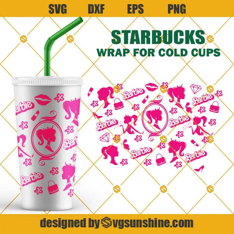 Full Wrap Barbie Pink Starbucks Cup SVG