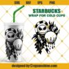 Jack Skellington Starbucks Cold Cup SVG, Halloween Full Wrap for Starbucks Venti Cold Cup SVG