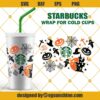 Halloween Starbucks Cold Cup SVG, Scary Halloween Full Wrap Starbucks Cup SVG