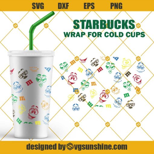 M And M Faces SVG for Starbucks Cup SVG, M And M Face SVG