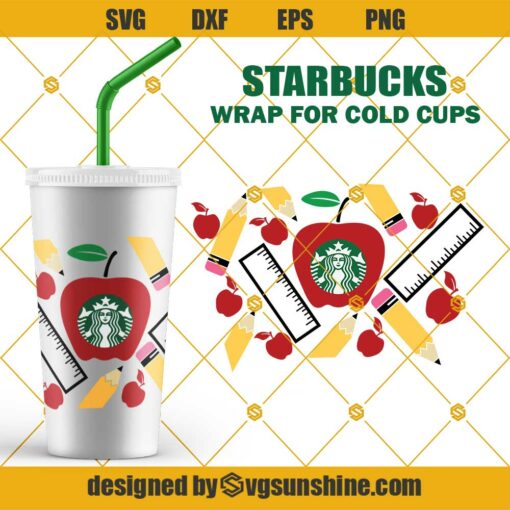 Teacher Apple SVG For Starbucks Cups SVG, Teacher Fuel SVG Starbucks Cold Cup SVG