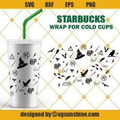 Harry Potter Starbucks Cup SVG, Full Wrap Harry Potter For Starbucks Cold Cup SVG, Harry Potter SVG