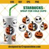 Pumpkin King Starbucks Cold Cup SVG, Jack Skellington Starbucks SVG, Full Wrap for Starbucks Venti Cold Cup SVG