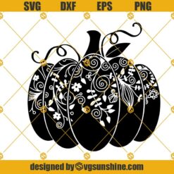 Floral Pumpkin SVG, Pumpkin SVG, Autumn SVG, Pumpkin Clipart Cricut, Layered Pumpkin Mandala SVG