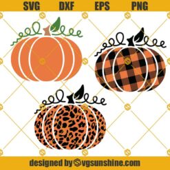 Buffalo Plaid and Leopard Pumpkin SVG, Pumpkin SVG Bundle, Plaid Pumpkin SVG, Pumpkin Clipart, Pumpkin Halloween SVG