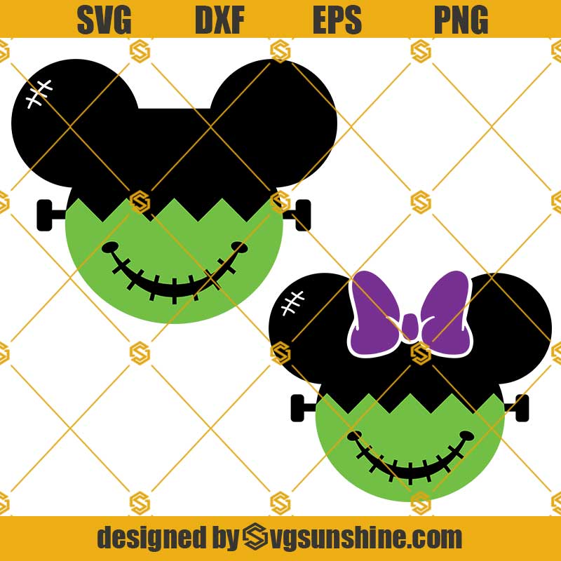 Mickey Minnie Mouse Frankenstein Svg, Mickey Svg, Minnie Svg, Halloween