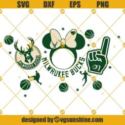 Minnie Mouse Milwaukee Bucks SVG