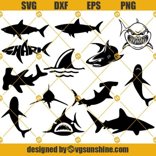 Shark SVG Bundle, Shark Clipart, Shark Silhouette Cricut