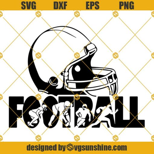 Football Helmet SVG cuts file for cricut, Football Silhouette vector design Clipart Football player svg