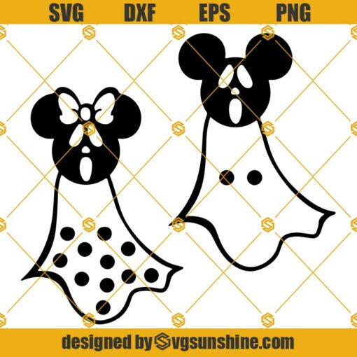 Mickey And Minnie Ghost SVG, Halloween Disney SVG, Ghost SVG
