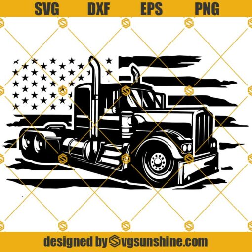 US Truck SVG, Semi Truck SVG, American Truck Driver SVG