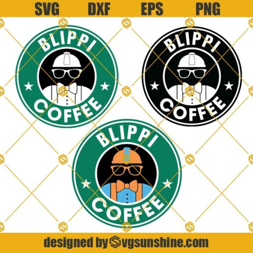 Blippi Coffee Starbucks SVG, Blippi SVG PNG DXF EPS Cut Files Clipart Cricut Silhouette