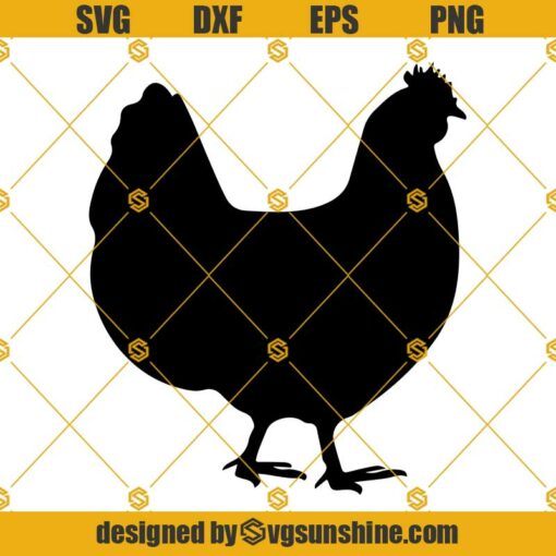 Chicken SVG PNG DXF EPS Cut Files Clipart Cricut Silhouette