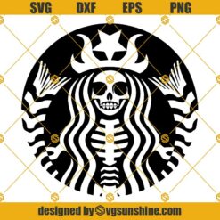 Starbucks Skeleton SVG, Starbucks Skeleton Cut Files, Coffee Lover Gothic Starbucks Halloween SVG