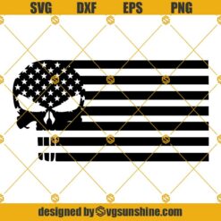 Punisher Flag SVG, Punisher Logo SVG PNG DXF EPS