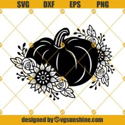 Floral Pumpkin SVG, Pumpkin SVG, Floral SVG, Fall SVG