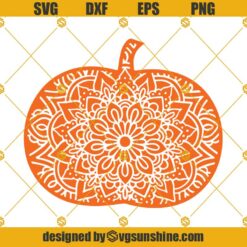 Mandala Pumpkin SVG PNG DXF EPS Cut Files Clipart Cricut Silhouette