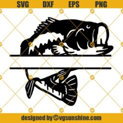 Fish Monogram SVG, Fishing SVG, Fish SVG files for Silhouette Cricut