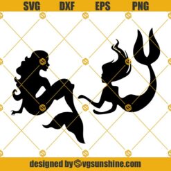 Mermaid SVG Bundle, Little Mermaid SVG, Disney clipart svg files for silhouette cricut