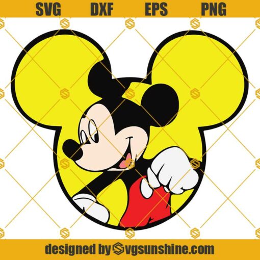 Disney Mickey Mouse SVG, Mickey Head SVG PNG DXF EPS Cut Files Clipart Cricut Silhouette