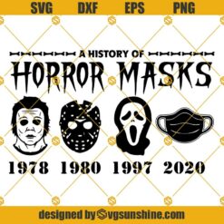 Jason Michael Ghostface Face Masks SVG, A History of Horror Masks SVG,  Funny Halloween SVG