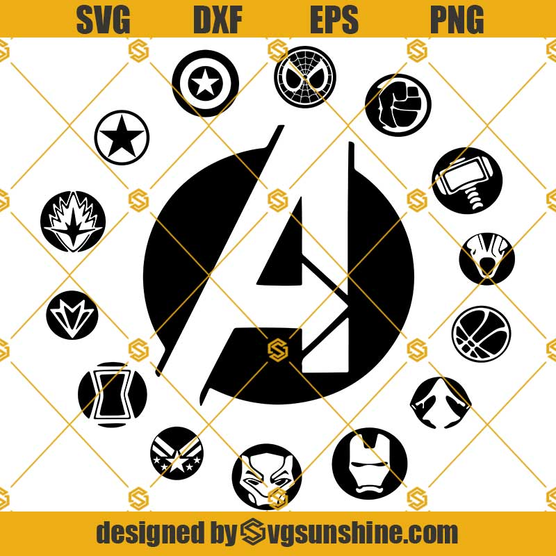 Avengers Logos Circle SVG Bundle, Avengers SVG