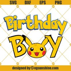 Birthday Boy Pikachu SVG, Pokemon SVG, Happy Birthday SVG